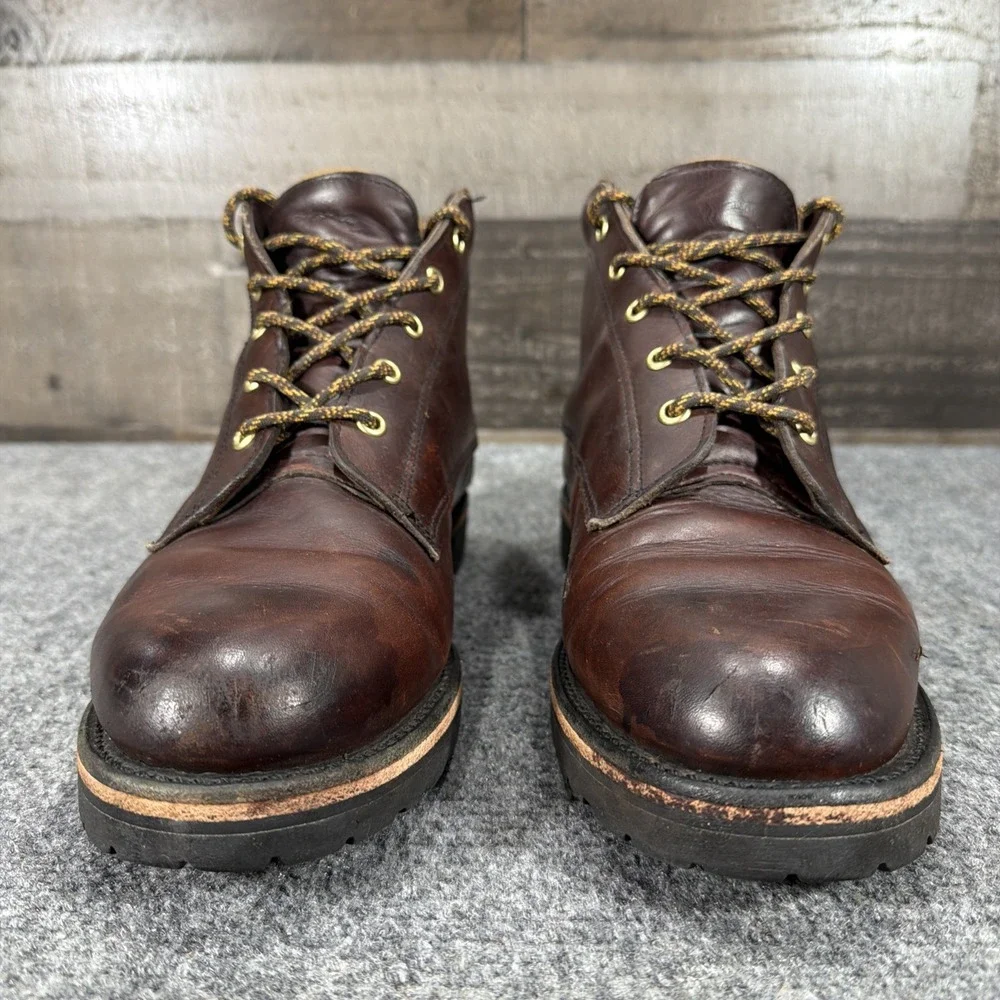 Vintage Filson Brown Leather Boots Mens 9 D Field Chukka Smooth Toe Gumlite